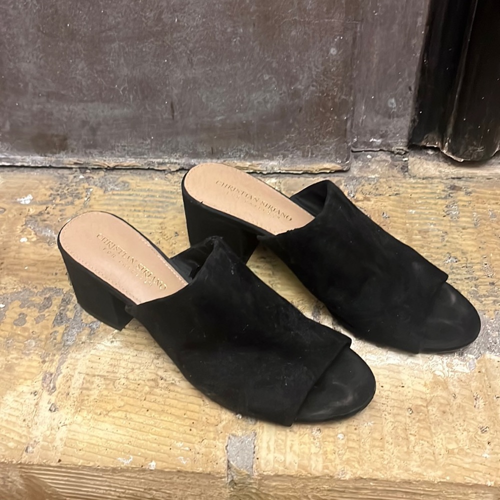 Black Suede Mules!